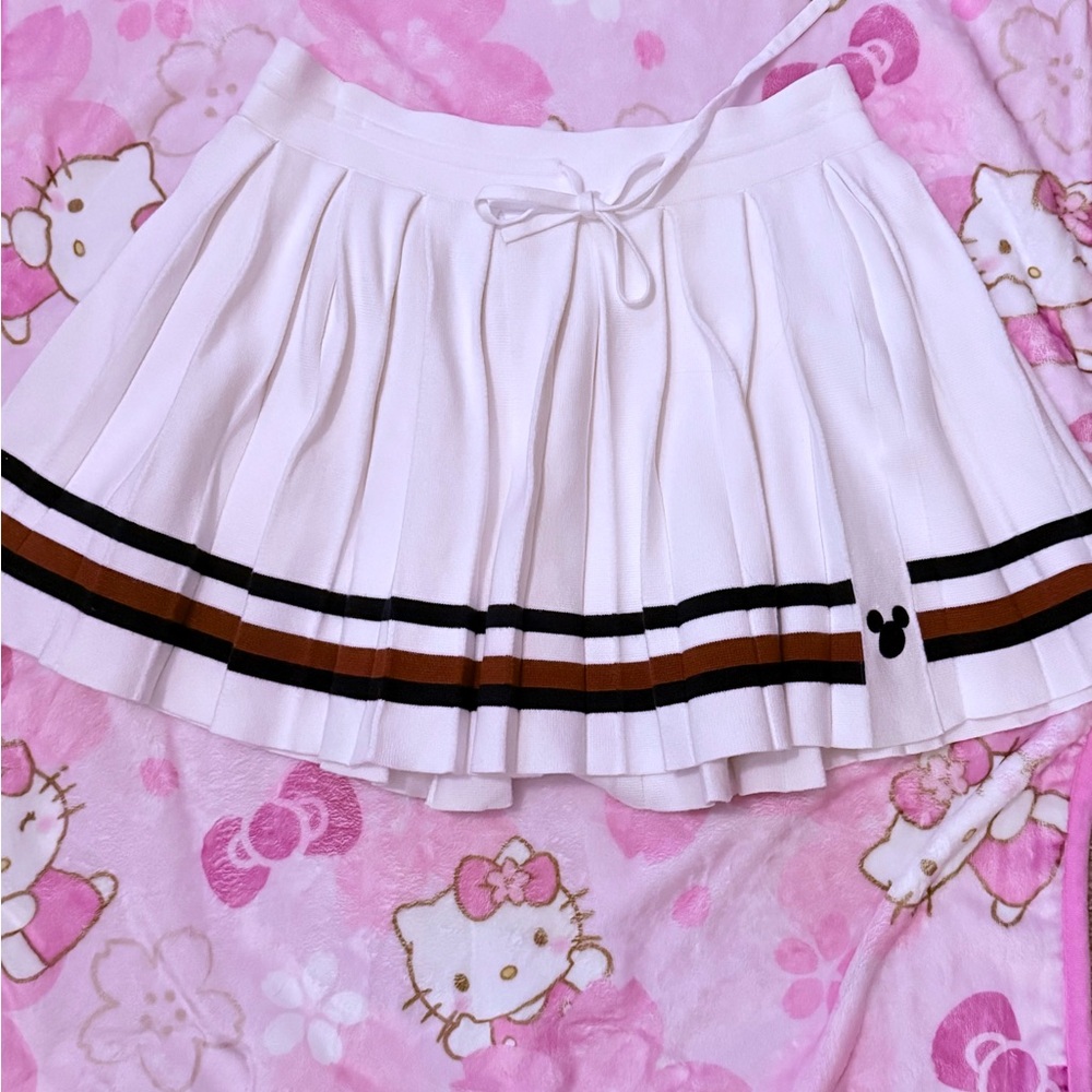Tommy Hilfiger Disney Collab Pleated Skirt with Navy and Red Stripes